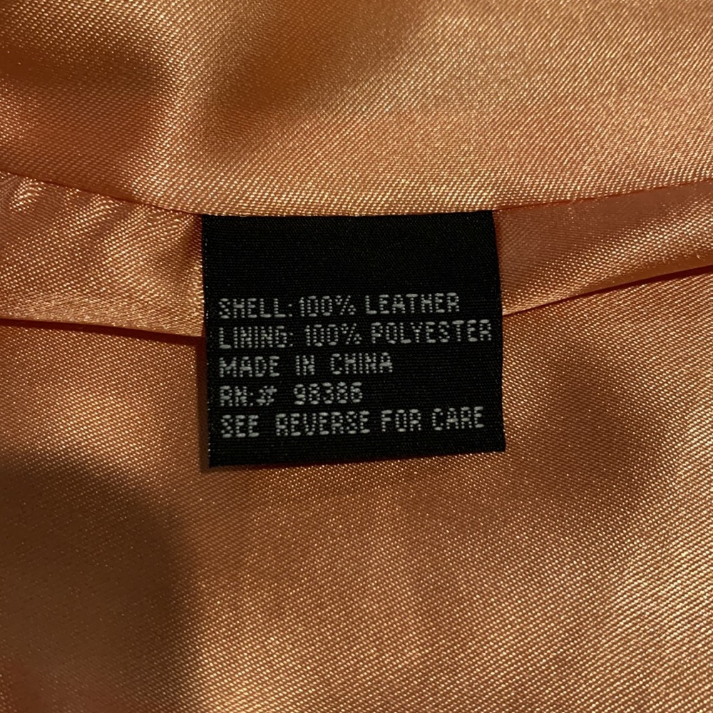 Pearlized Soft Salmon Leather Jacket Size L - Picture 4 of 5